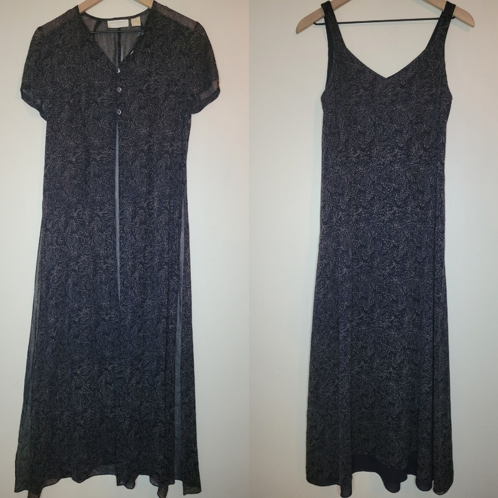 Vintage 100% silk Dana Buchman dress & cape matching set 4